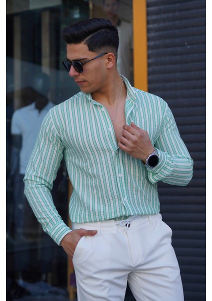 Erkek Gofre Kumaş %50 Likra %50 Pamuk Terletme Yapmaz Kolay Ütülenir Yazlık Gömlek fiyatları