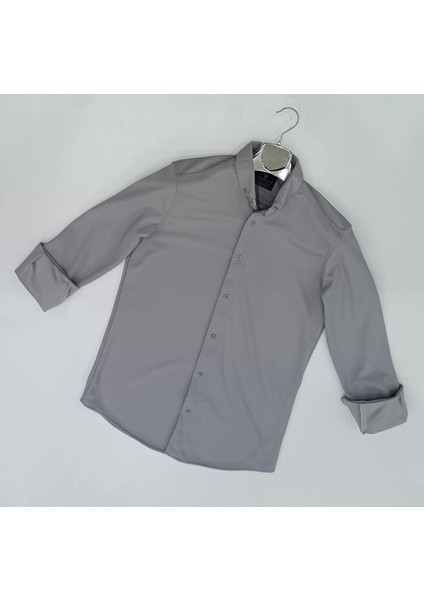 Panotti Slim Fit Uzun Kol Örme Erkek Gömlek