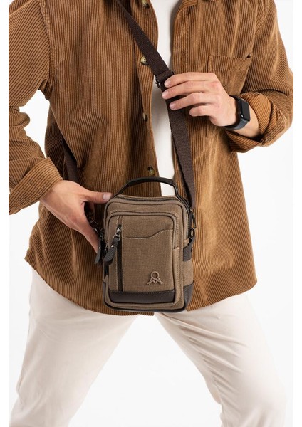 Kanvas Kumaş Erkek Postacı Çanta Omuz Çantası 20*12 cm Çapraz Askılı Omuz Çantası Mega Çanta