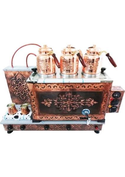 Osmanlı Doğalgaz ve Elektrikli Tiryaki Marka 3 Demlikli Çay Kazanı Full Otomotik Çay Ocağı Kazanı fiyatları