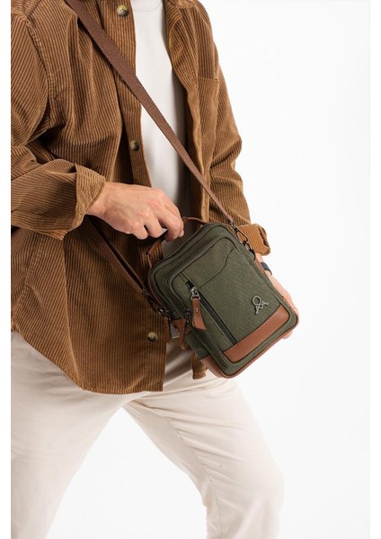 Kanvas Kumaş Erkek Postacı Çanta Omuz Çantası 20*12 cm Çapraz Askılı Omuz Çantası Mega Çanta