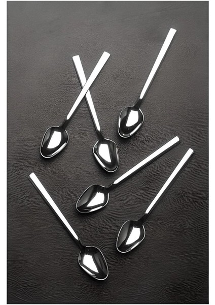 6'lı Çelik Çay Kaşığı Takımı, dayanıklı ve şık tasarım, 6 kişilik set