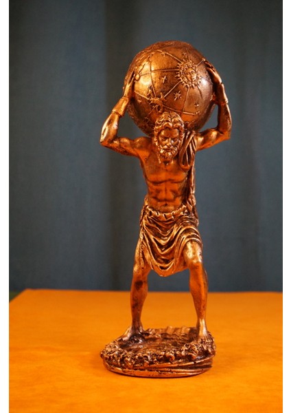 Atlas Biblo Güçlü ve Etkileyici Tasarım: 30 cm Atlas Özel Tasarım Heykel Ev Dekor Hediyelik Aksesuar