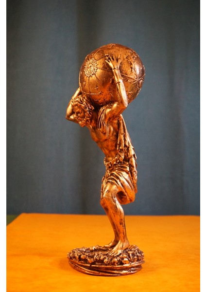 Atlas Biblo Güçlü ve Etkileyici Tasarım: 30 cm Atlas Özel Tasarım Heykel Ev Dekor Hediyelik Aksesuar fiyatları