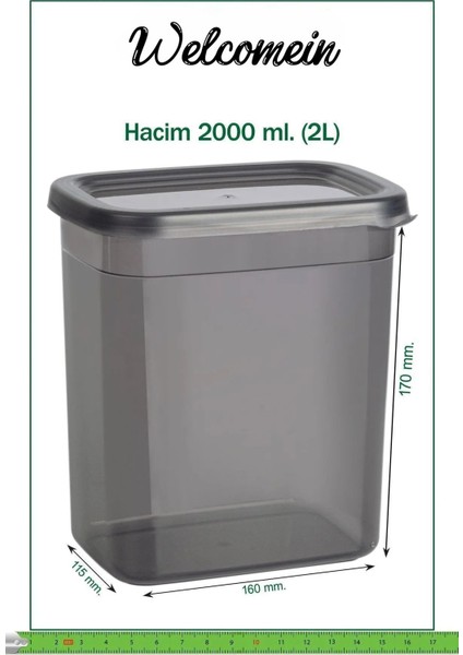 6 Adet 12 Parça Dikdörtgen 2 Litre Erzak Bakliyat Saklama Kabı Çeyiz Seti 20 Etiket Hediyeli