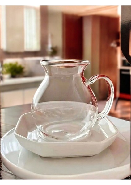 6'lı Isıya Dayanıklı Borosilikat Cam Bardak Takımı, şeffaf ve şık tasarım modelleri