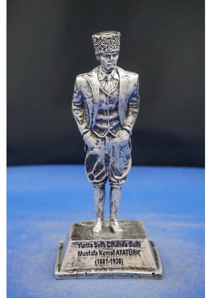 Atatürk Yurtta Sulh Cihanda Sulh Heykeli Biblo–özel Tasarım Ofis Aksesuar Ev Dekor Hediyelik (18 cm )