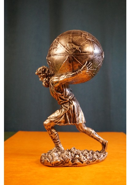 Atlas Biblo Güçlü ve Etkileyici Tasarım: 30 cm Atlas Heykel Ev Dekor Hediyelik Aksesuar modelleri