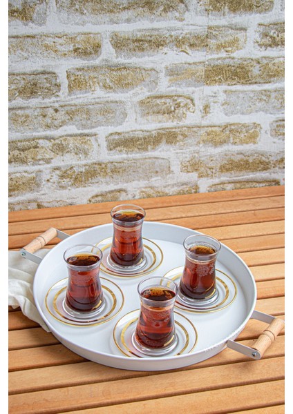 İki Parça Beyaz Ahşap Kulplu Sunum Tepsisi, 30 ve 37 cm, şık ve kullanışlı set fiyatları