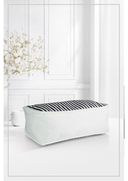 3'lü Set Orta Boy 50X25X20 cm Baza & Çekyat Altı , Kıyafet Düzenleyici Hurç Lacivert Çizgili fiyatları