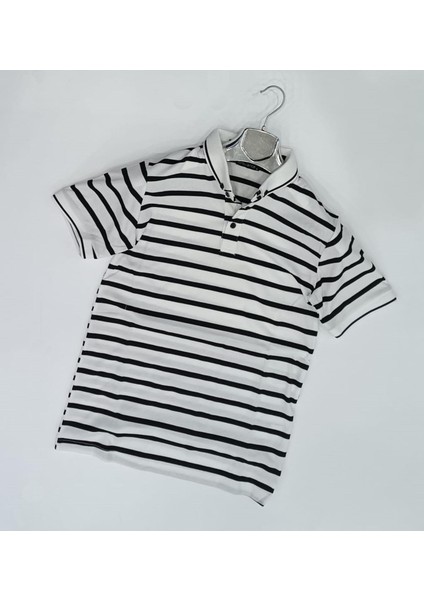 Turbulance Polo Yaka Kısa Kol Çizgili Erkek Tişört