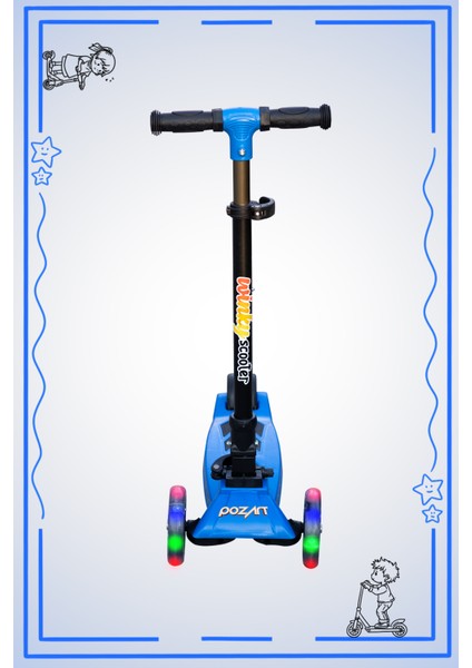 Scooter Yeni Winky 3tekerli LED Işıklı 3kademe90 Kilo Kapasite