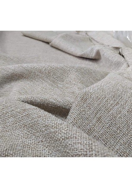 Koyu Krem -Modern Keten Fon Perde -Pilesiz - Tek Kanat - MOD15 modelleri