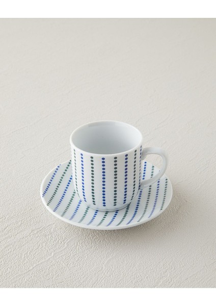 Anchor Porselen 4 Parça 2 Kişilik Kahve Fincan Takımı Mavi-Yeşil modelleri