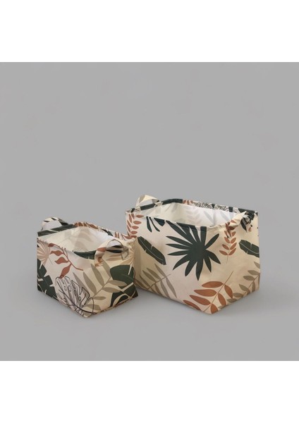 Yaprak Desenli Çok Amaçlı Dolap Içi Düzenleyici Dekoratif Dikdörtgen Düzenleyici Sepet 37 x 27 x 25 modelleri