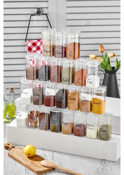 24'lü 300 ML Akrilik Saklama Kabı Seti, Pratik ve Şık Organizerler, 330 cl, 24 Parça modelleri