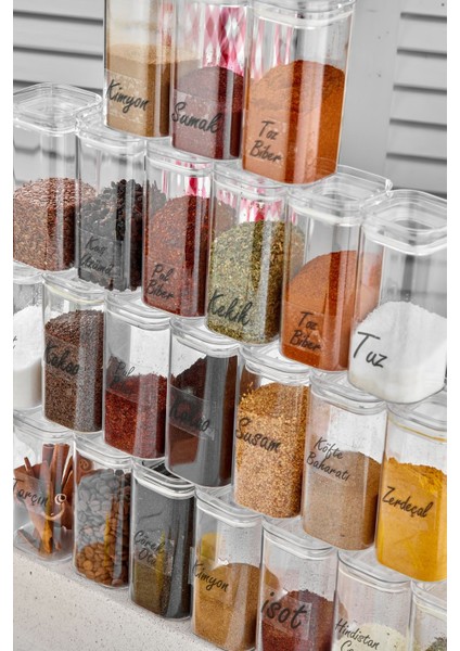 24'lü 300 ML Akrilik Saklama Kabı Seti, Pratik ve Şık Organizerler, 330 cl, 24 Parça fırsatları