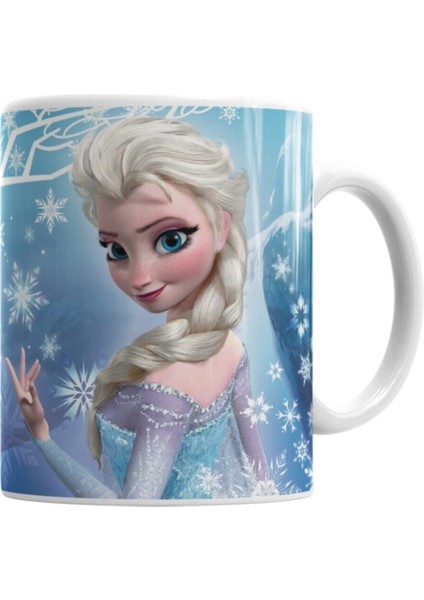 Beyaz Frozen Elsa Kupa, Porselen, 1 Parça, Şık ve Dayanıklı Tasarım