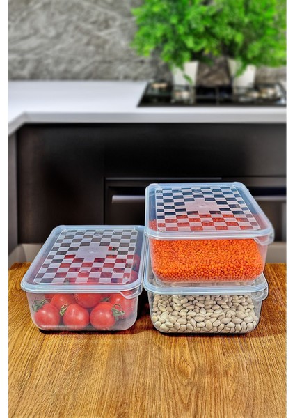 Şeffaf 3'lü Saklama Kabı Seti, Pratik ve Şık Mutfak Gereçleri, Turuncu fiyatları