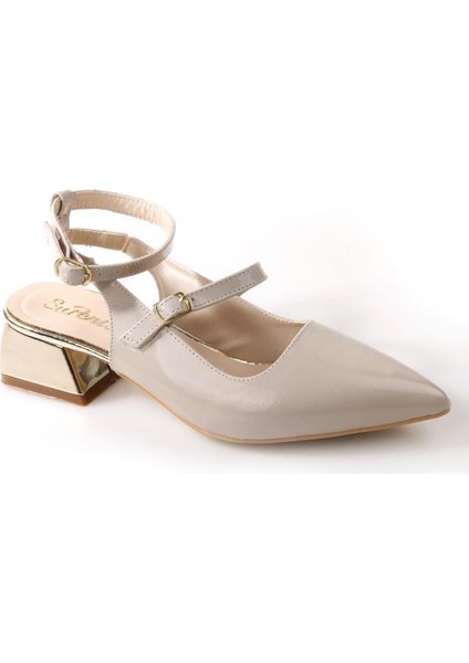 Sprs 02827 4 cm Topuklu Kadın Arkası Açık Stiletto Ayakkabı