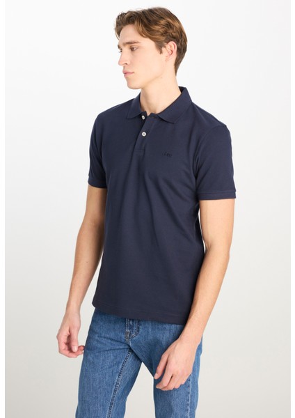 %100 Pamuk Regular Fit Normal Kesim Lacivert Polo Yaka Tişört fiyatları