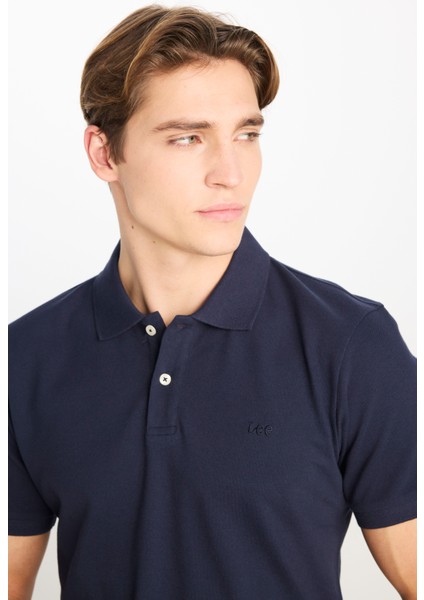 %100 Pamuk Regular Fit Normal Kesim Lacivert Polo Yaka Tişört fırsatları