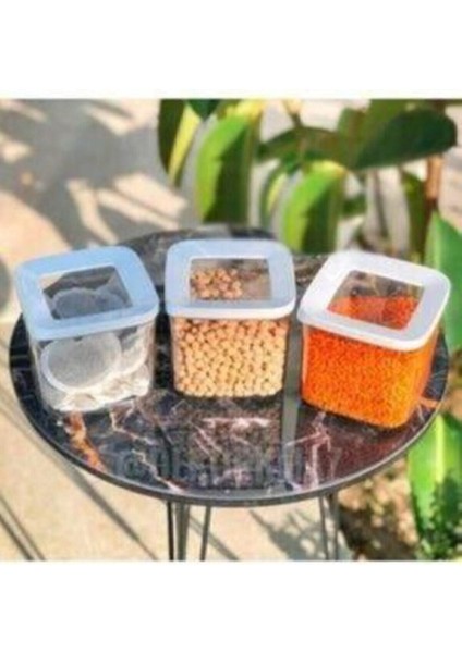 700 ml Kare Vakumlu Saklama Şeffaf Kabı 6 Lı Set VASK700
