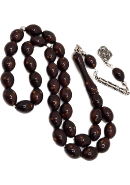 Sarı Benekli Kahverengi Toz Kehribar Tesbih fiyatları