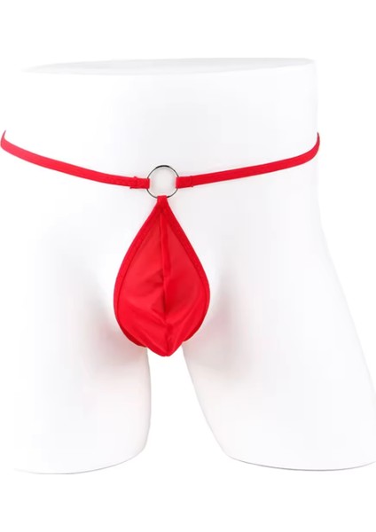 Artonlıne F A N T E Z I Kırmızı Transparan Halkalı Tül Erkek String Erkek Iç Çamaşırı TG274609