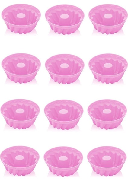 12'li Pembe Silikon Muffin ve Mini Kek Kalıbı, dayanıklı ve şık tasarım