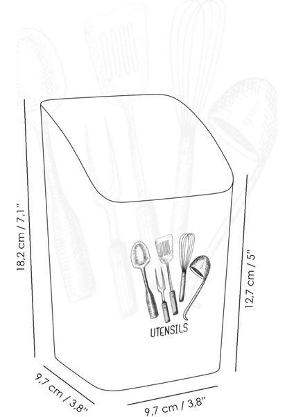 İki Parça Mutfak Organizer ve Kaşıklık Seti, Siyah, 10x16.5 cm indirimleri