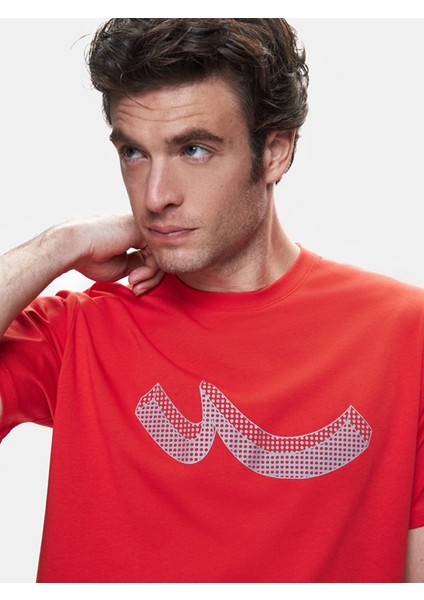 Erkek Sıfır Yaka Kısa Kollu Regular Kırmızı T-shırt indirimleri