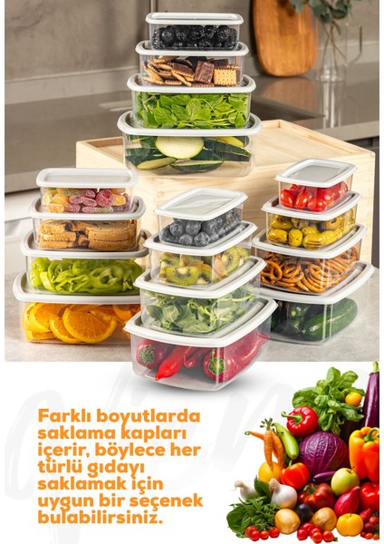 24'lü Hava Geçirmez Saklama Kabı Seti Gri 6X(250-500-750-1200 Ml)
