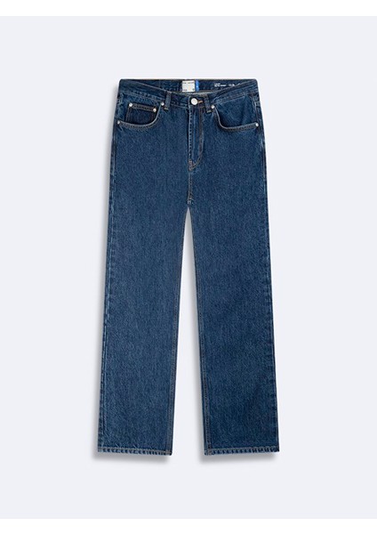 Lıoren Düz Paça Orta Bel Jean Pantolon