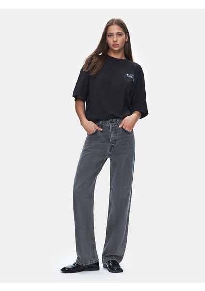 Vanetta Düz Paça Yüksek Bel Jean Pantolon