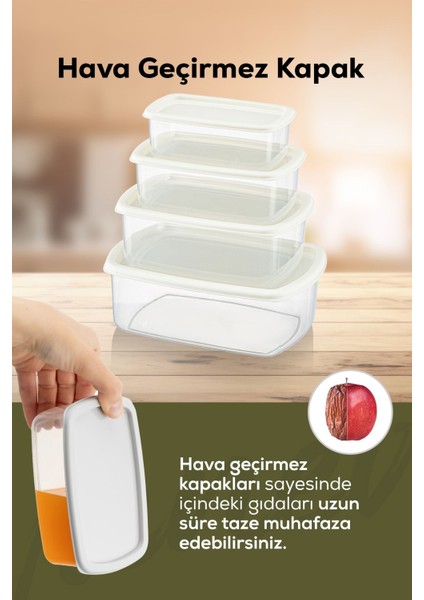 24'lü Hava Geçirmez Saklama Kabı Seti Gri 6X(250-500-750-1200 Ml)