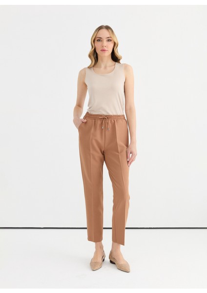 Normal Bel Standart Deve Tüyü Kadın Pantolon 25YSL5347