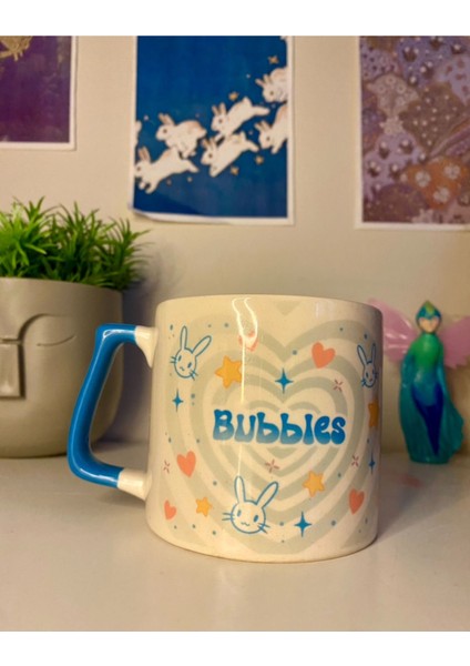 Mavi Bubbles Kalp Detaylı Seramik Kahve Fincanı, Şık ve Sıcacık Tasarım modelleri