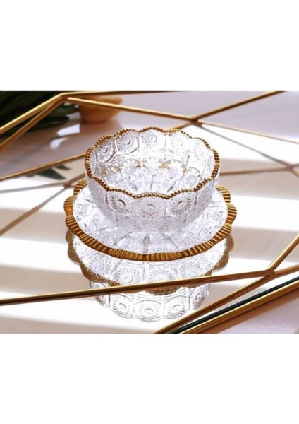 6 Kişilik Gold Detaylı 12 Parça Çerez Takımı, şık ve zarif sunum sağlar modelleri