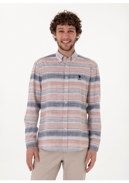 Regular Fit Gömlek Yaka Kırmızı Erkek Gömlek Gatum