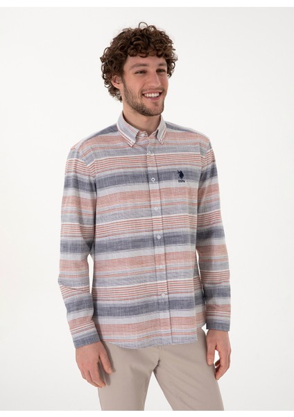 Regular Fit Gömlek Yaka Kırmızı Erkek Gömlek Gatum modelleri