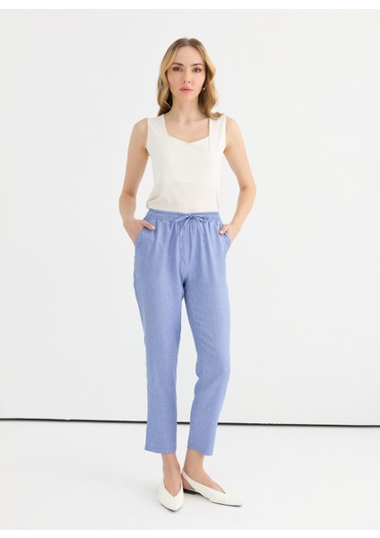 Normal Bel Standart Açık Mavi Kadın Pantolon 25YSL5363