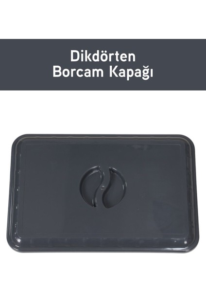 Plastik Borcam Kapağı Dikdörtgen Antrasit