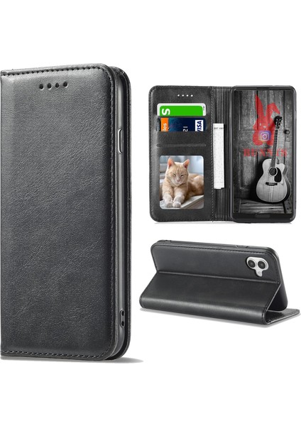 iPhone 16 Pro Max Kılıf Deri Kartlık Deri Cüzdan El Yapımı Kılıf Kapaklı