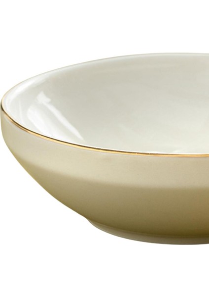 Modern Gold Krem 4 Kişilik 15 cm Porselen Çorba Kasesi Seti