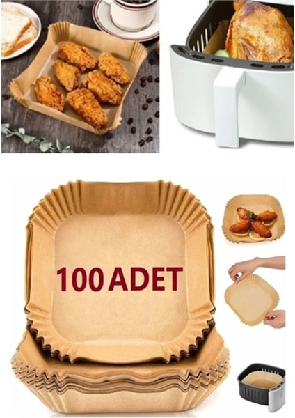 Büyük Boy Hava Fritöz ve Fırın İçin 100 Adet Tek Kullanımlık Pişirme Kağıdı