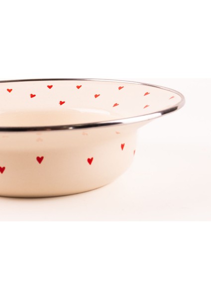 Emaye Cupid Çukur Makarna Salata Tabağı 24 cm
