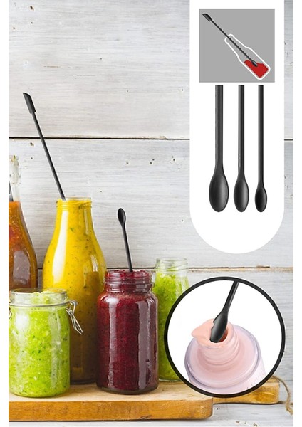 Siyah 9 Parça Silikon Spatula Seti, BPA Free, dayanıklı ve kullanışlı mutfak gereci