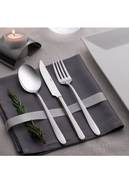 6 Kişilik 30 Parça Sade Çatal Kaşık Takımı, Gümüş, Zarif ve Şık Tasarım fırsatları