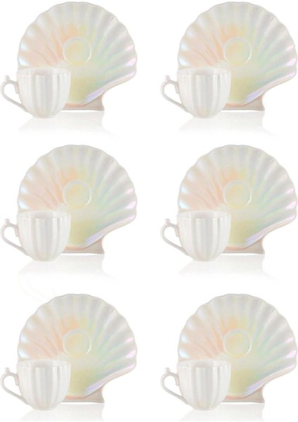 6 kişilik 12 parça porselen kahve fincan takımı, 90 ml, şık ve kullanışlı set
